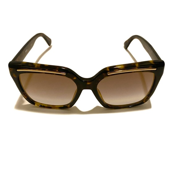 MOSCHINO Brown Tortoise Gold Butterfly Sunglasses NWT - Picture 6 of 13